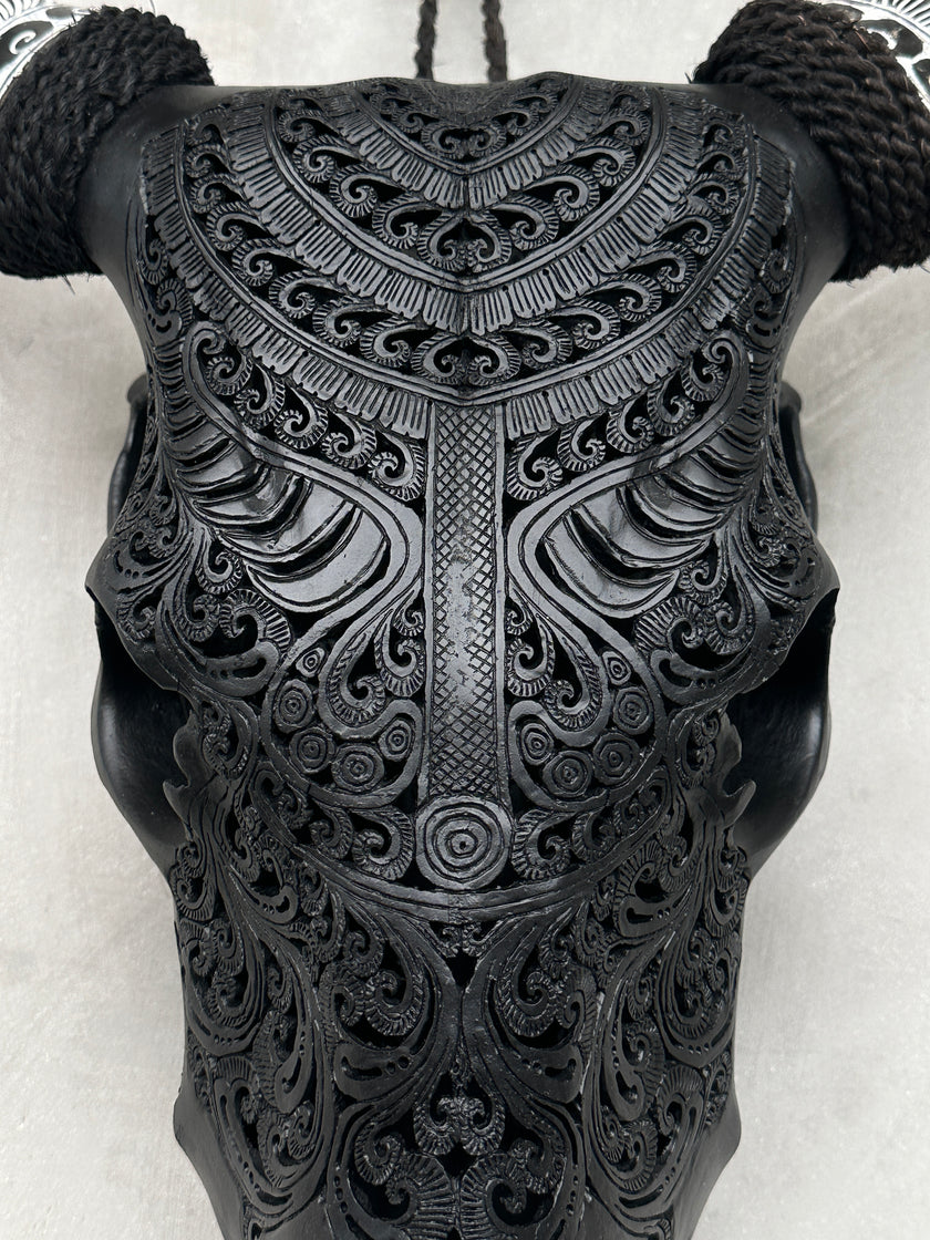 Cow & Horns Carved Badong - Skull,A/032