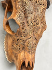 Fully carved cow skulls with Small Lotus Carving Skull,A/078