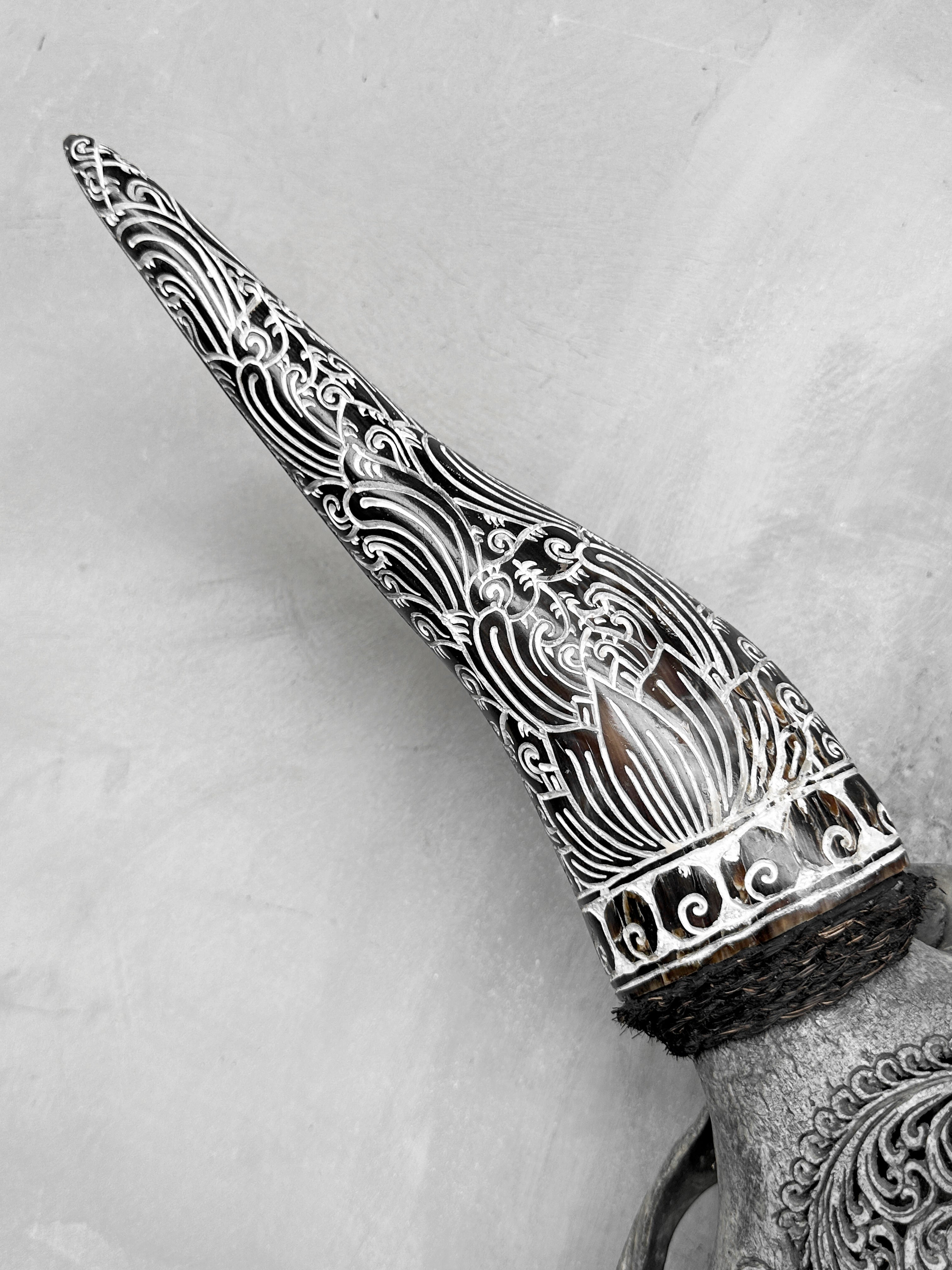 Fully carved cow skulls with Fern Carving Skull,A/085