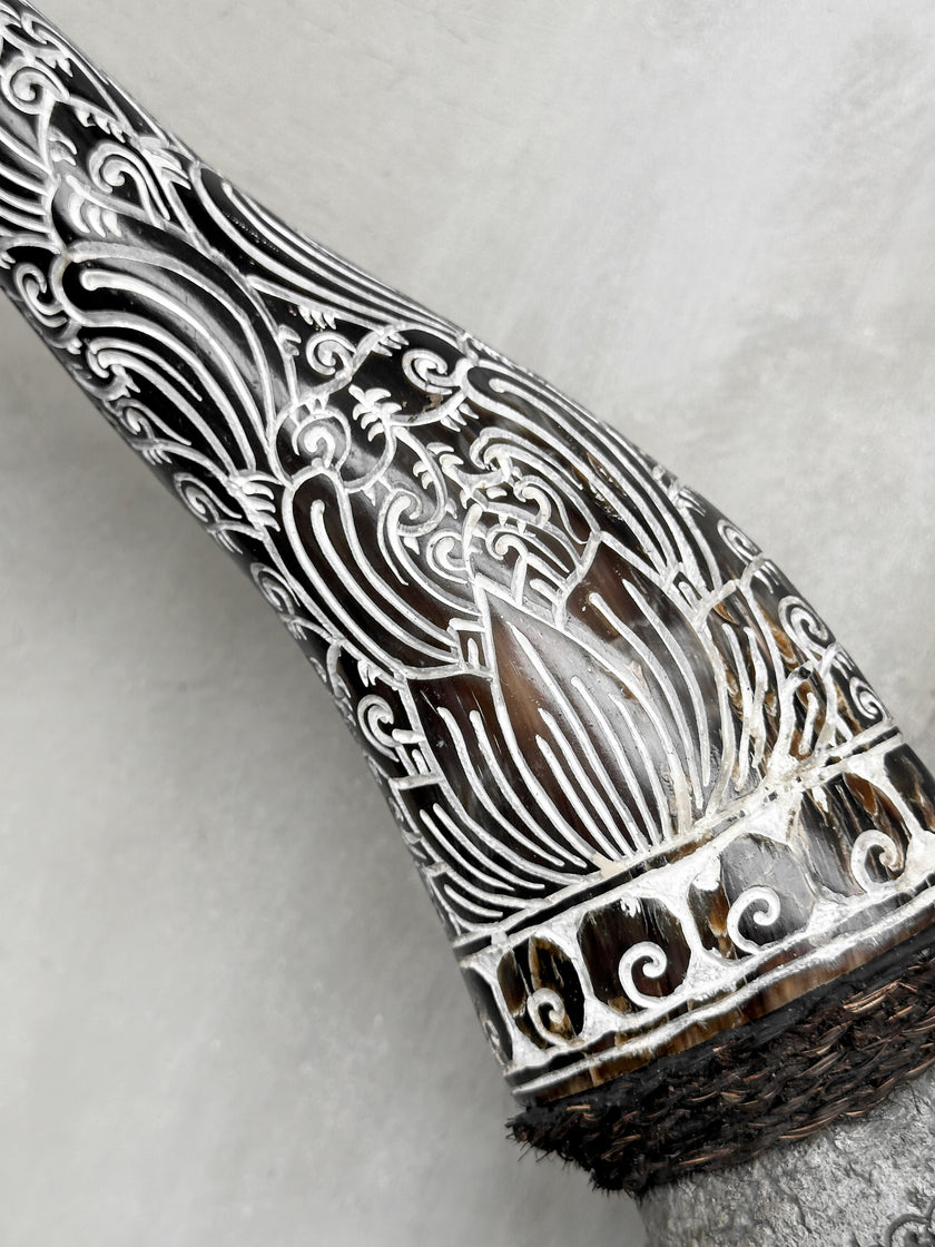 Fully carved cow skulls with Fern Carving Skull,A/085