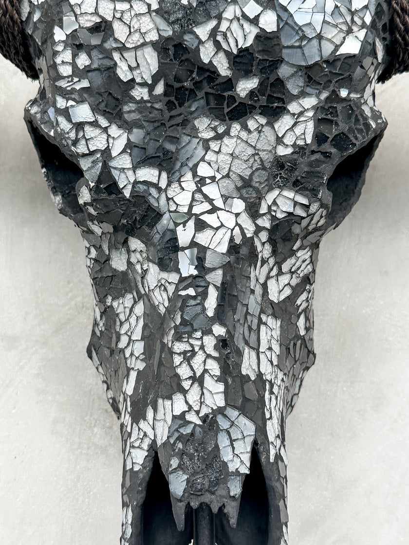 Black White Mozaic Buffalo skull | Skull,A/129