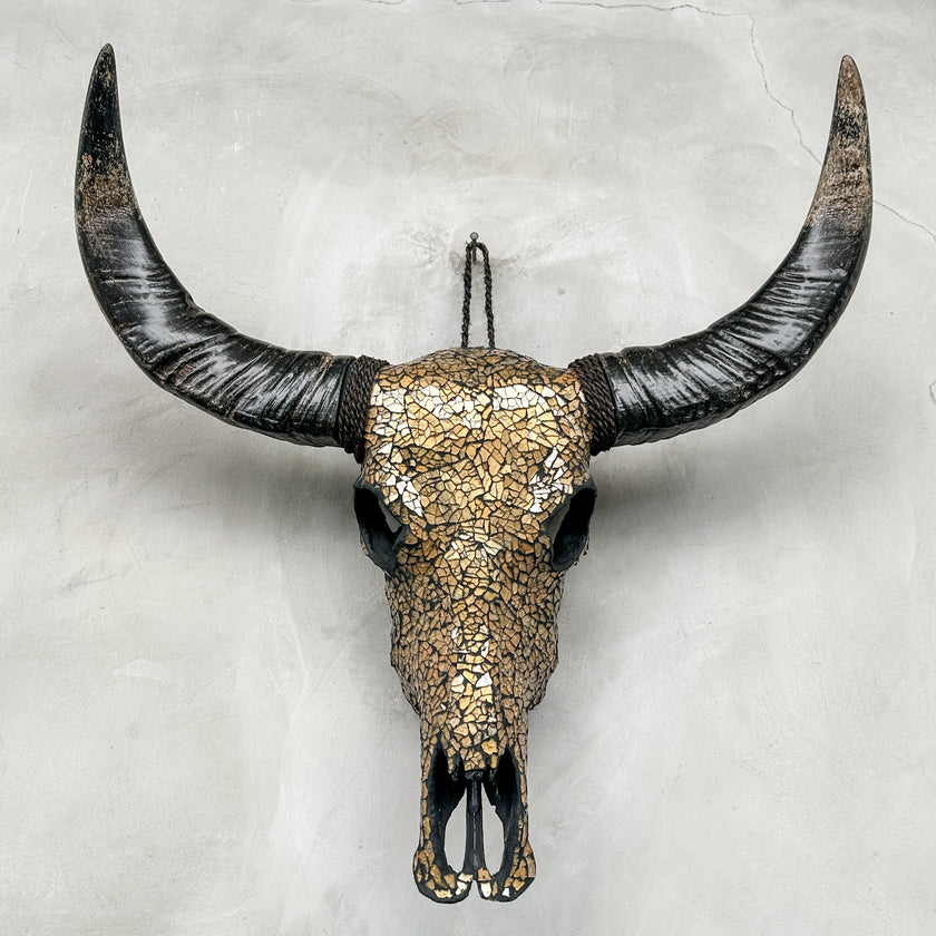 Gold Mozaic Buffalo skull | Skull,A/131