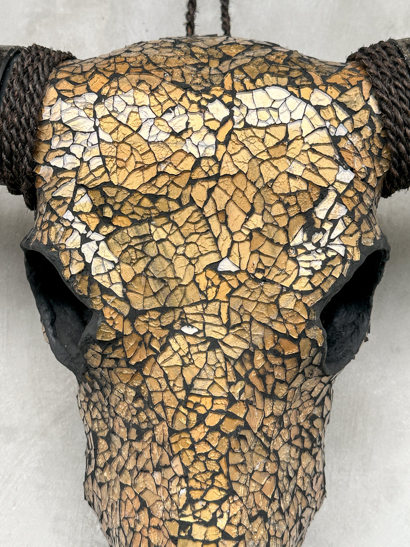 Gold Mozaic Buffalo skull | Skull,A/131