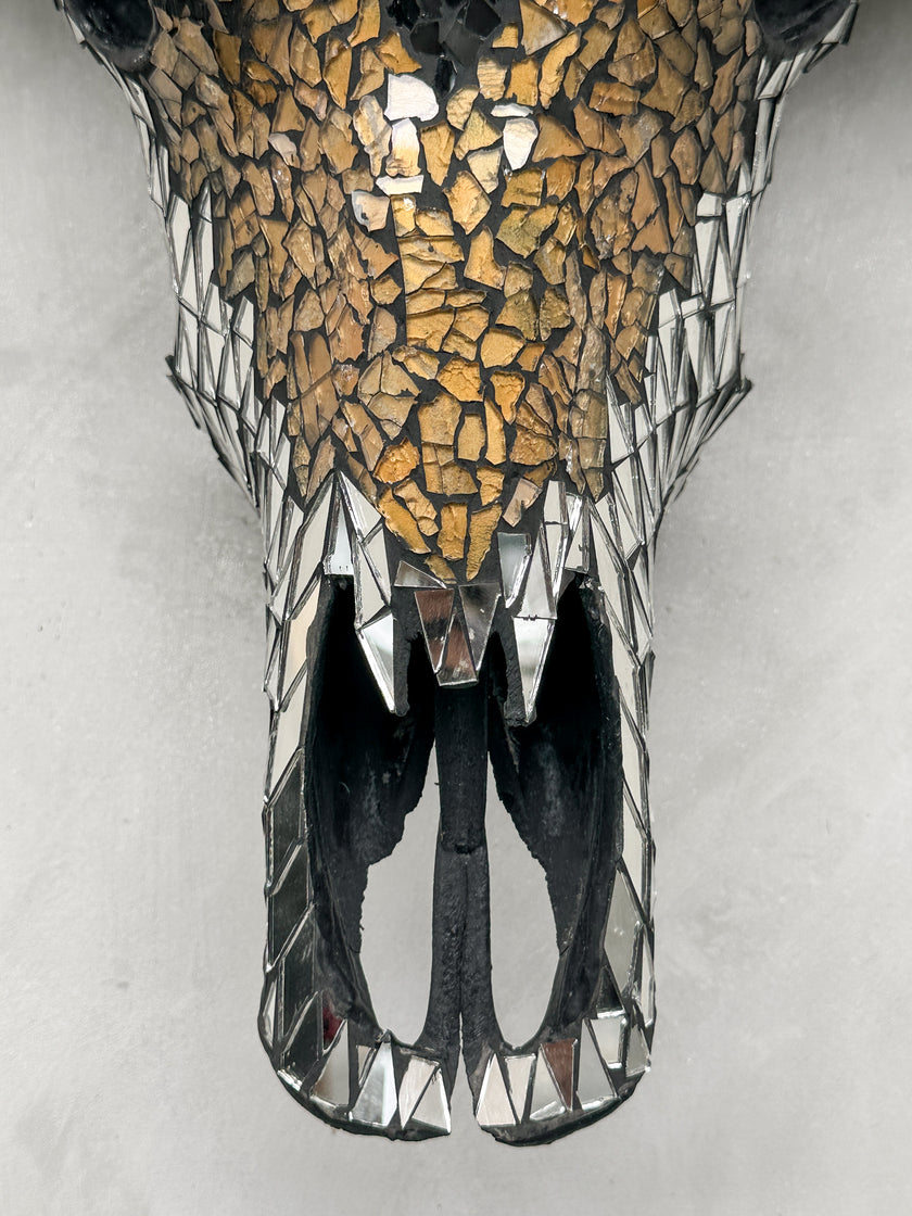 Star Black Yellow Mozaic Buffalo skull | Skull,A/135