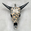 Gold Black Mosaic Cow Skull | Taxidermy Wall Art for Modern Boho or Western Decor