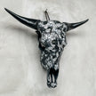Black & Silver Mosaic Cow Skull | Taxidermy Wall Art for Modern Boho or Western Decor