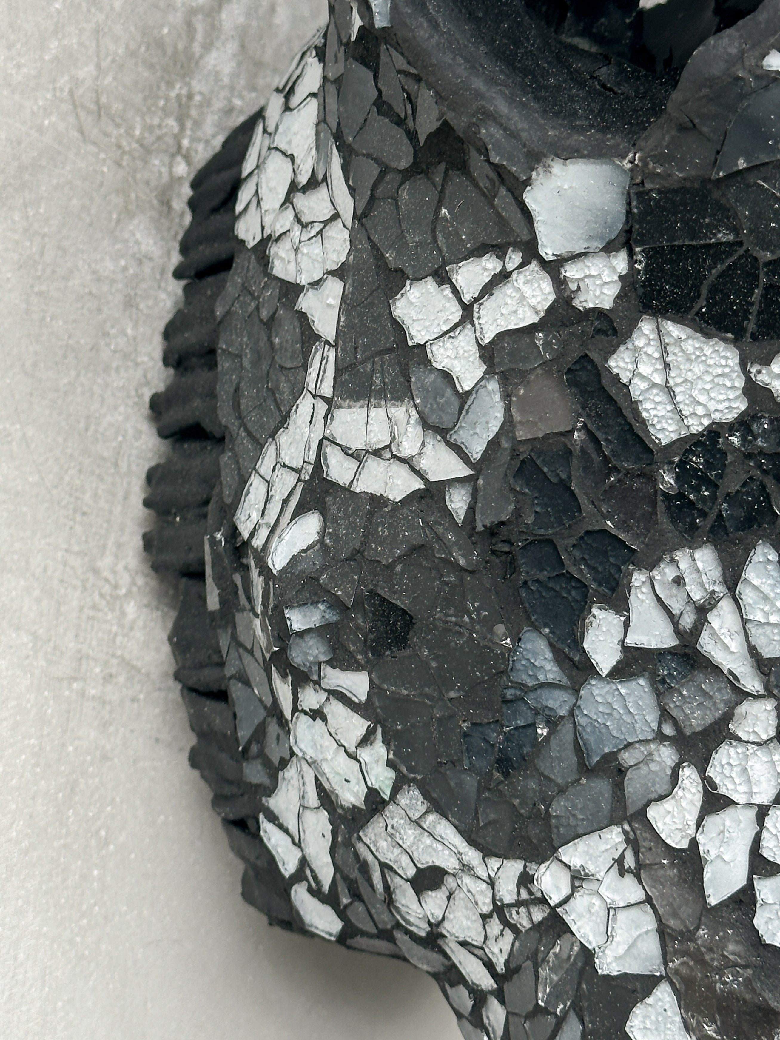 Black & Silver Mosaic Cow Skull | Taxidermy Wall Art for Modern Boho or Western Decor