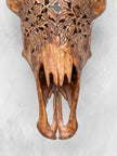 Fully carved cow skulls with Rose Carving Skull,A/086