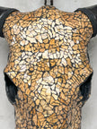 Gold Mosaic Cow Skull | Taxidermy Wall Art for Modern Boho or Western Decor