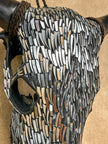 Silver Mosaic Cow Skull | Taxidermy Wall Art for Modern Boho or Western Decor