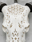 Fully carved cow skulls with Flower Of life Carving Skull,A/080