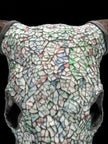 Pastel Green Mosaic Cow Skull | Taxidermy Wall Art for Modern Boho or Western Decor