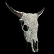 Pastel Green Mosaic Cow Skull | Taxidermy Wall Art for Modern Boho or Western Decor
