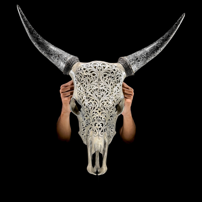 Fully carved cow skulls with Tradball Carving Skull,A/077