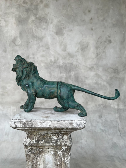 Lion Roaring Dark Patinated