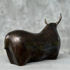 Heavy Bronze Bull Small Tiger Patina