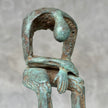 Abstract Hollow Man on a Stand Patinated Bronze 15 cm