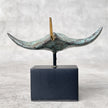 Mantaray on stand Patinated with polished accents Small