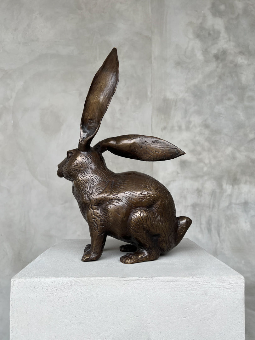 Bunny Sculpture Brown Bronze