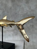 Great White Shart Polished Bronze on Stand