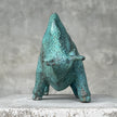 Heavy Bronze Bison Striking Green Patina