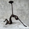 Stretching Lady Bronze Candle holder