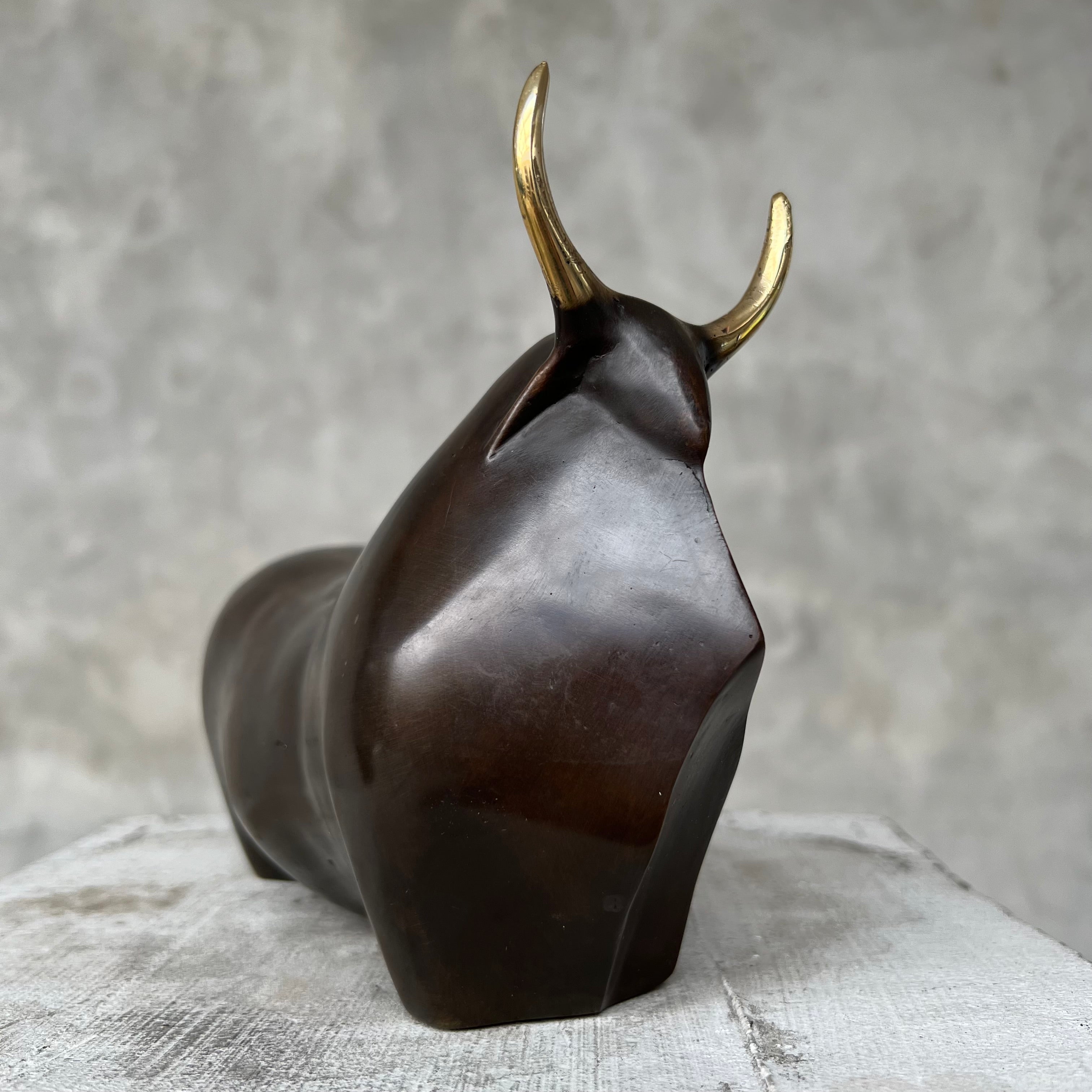 Abstract bull bronze with Polished Accents