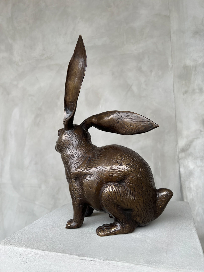 Bunny Sculpture Brown Bronze