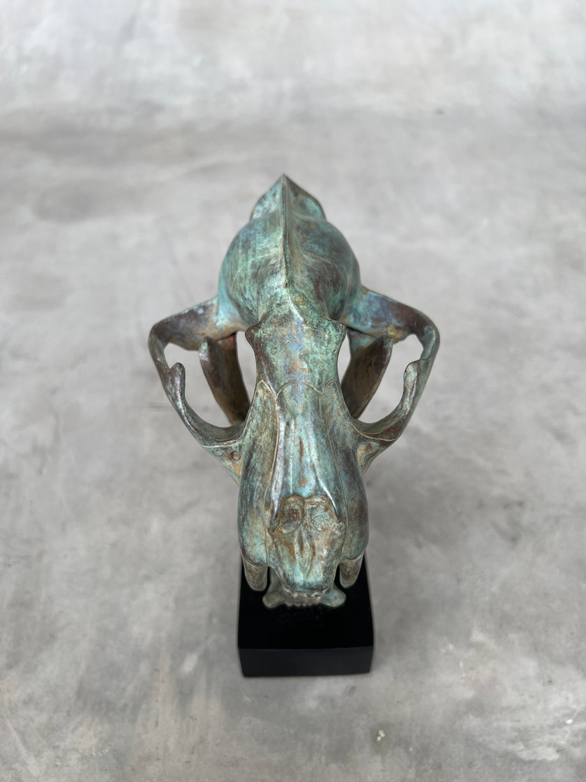 Leopard Snow Greeny Blue Patinated Bronze