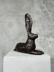 Hare Sculpture Patinated Bronze