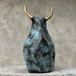 Abstract bull bronze Patinated with Polished Accents