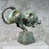 Bull Cubist Patinated (Green)