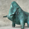 Heavy Bronze Bison Striking Green Patina