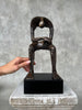 Abstract Man Contemplative Sculpture Brown Bronze on a Base - M