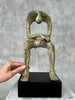 Abstract Man Contemplative Sculpture Patinated Bronze on a Base - M