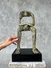 Abstract Man Contemplative Sculpture Patinated Bronze - Large