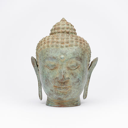 Buddha Sculpture Patinated Blue