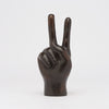 Hand Peace Brown Brass