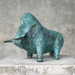 Heavy Bronze Bison Striking Green Patina