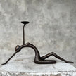 Stretching Lady Bronze Candle holder