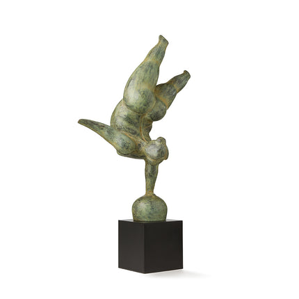 Voluptuous Lady Handstand Patinated Bronze