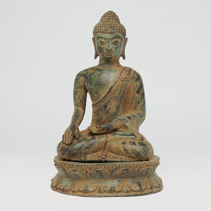 Buddha Bhumisparsa Mudra Patinated Bronze