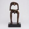 Abstract Man Contemplative Sculpture Brown Bronze - Large