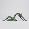 Lady Stretching old Green Patinated - Large