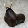 Abstract bull bronze with Polished Accents