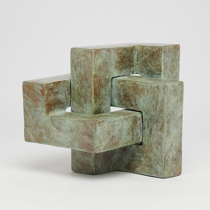 Puzzle Blue Patinated Bronze - S