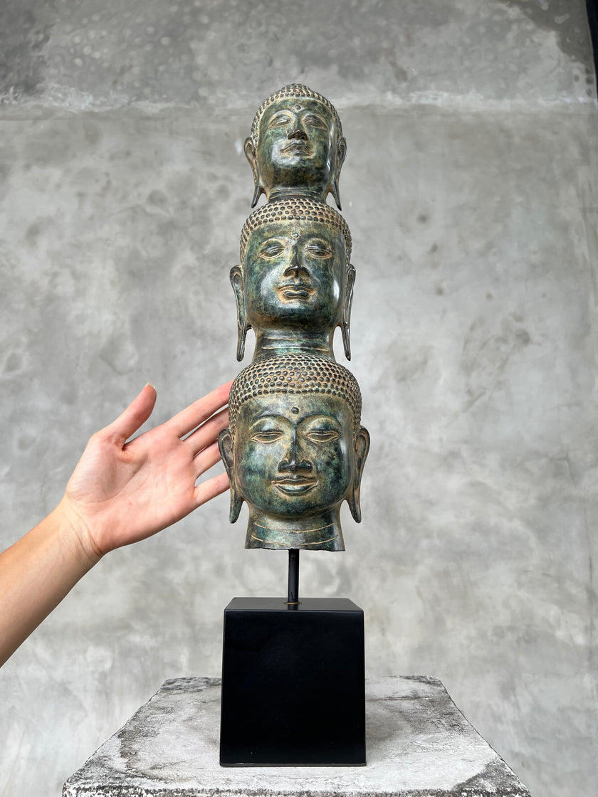 Buddha Heads 3 with base