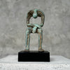 Abstract Hollow Man on a Stand Patinated Bronze 15 cm