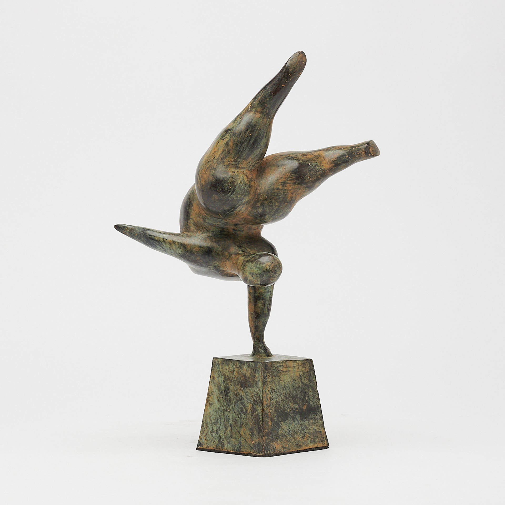 Voluptuous Lady  Balancing Patinated Bronze