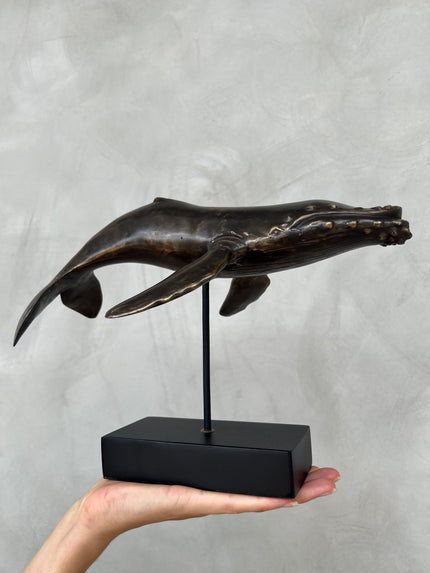 Blue Whale Tiger Patina Bronze